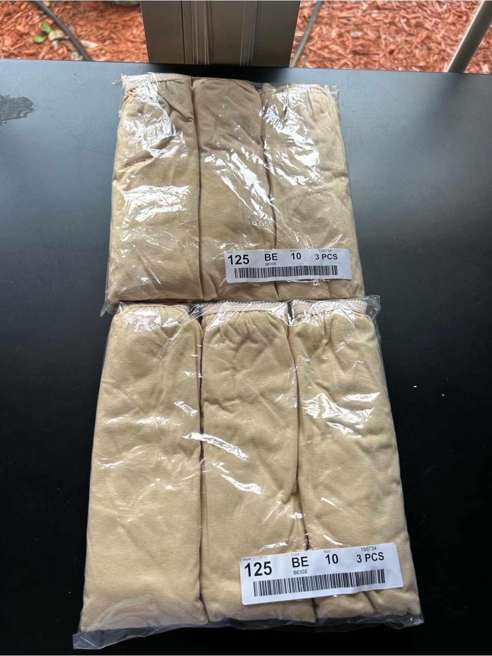 National Cotton Panties High Waisted Granny Style 125 Sz 10 Tan BOGO 2 Pks NEW